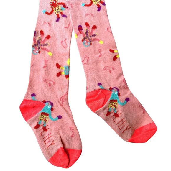 Oilily Organic Cotton Puff Sleeve Dress and Tights Size 104 (4 Years) Pink Multi - Picture 12 of 16